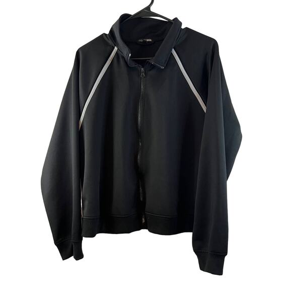 Fashion Nova Womens Black Tracksuit Jacket Size XL - Picture 1 of 4